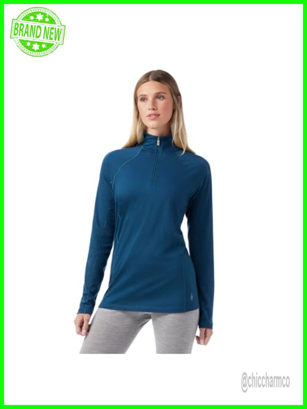 Merino Wool Base Layer 1/4 Zip Slim Fit Pullover Active Top